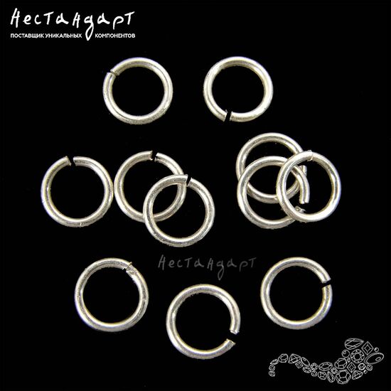 Кольцо соединительное разъемное Sterling Silver 6х0,8 мм
