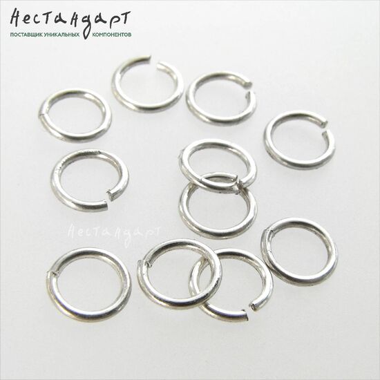 Кольцо соединительное разъемное Sterling Silver 6х0,8 мм, изображение 2