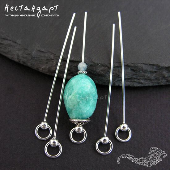Декоративный пин-основа с кольцом Pendant Sterling Silver 47х0,7 мм