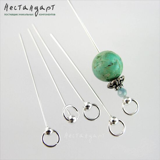 Декоративный пин-основа с кольцом Pendant Sterling Silver 47х0,7 мм, изображение 4