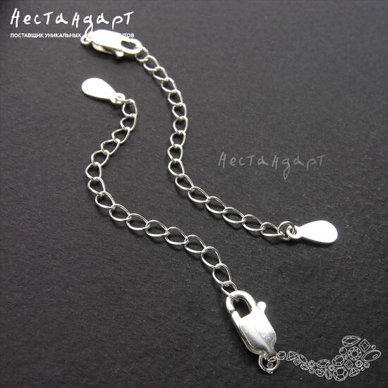 Замок-лобстер с удлиняющей цепочкой Sterling Silver 55 мм