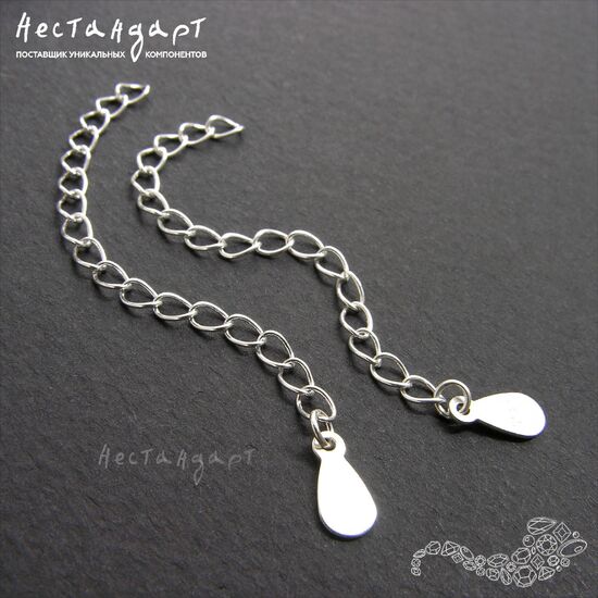 Цепочка удлиняющая с подвеской Sterling Silver 58 мм, изображение 2