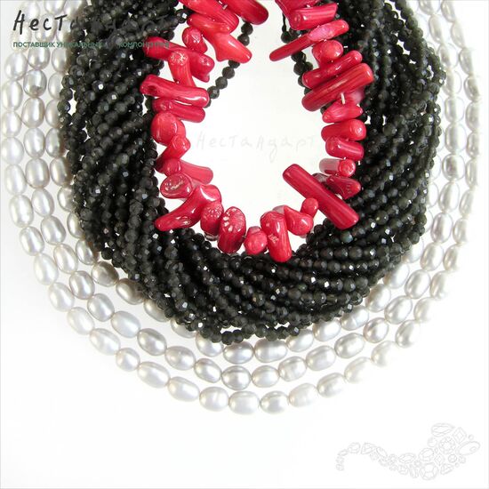 Хрустальная бусина Obsidian 2 мм (нить 39 см), изображение 2