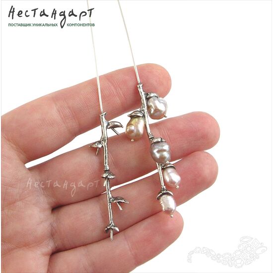 Основа для серег со штифтами Willow Sterling Silver 106х13 мм, изображение 2