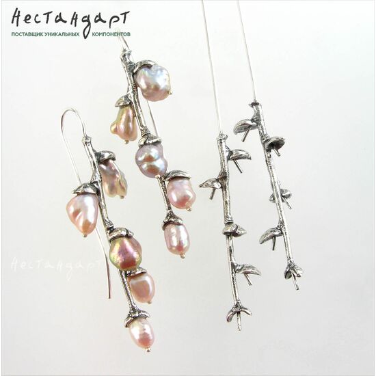 Основа для серег со штифтами Willow Sterling Silver 106х13 мм, изображение 3