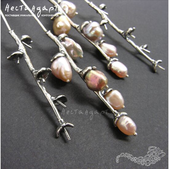 Основа для серег со штифтами Willow Sterling Silver 106х13 мм, изображение 4