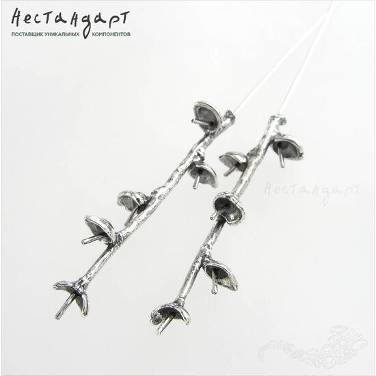 Основа для серег со штифтами Willow Sterling Silver 106х13 мм, изображение 5