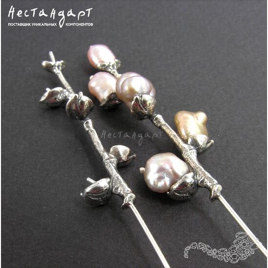 Основа для серег со штифтами Willow Sterling Silver 106х13 мм, изображение 6