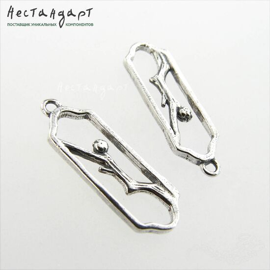 Подвеска-коннектор Ukiyo-e Sterling Silver 19х6 мм, изображение 3