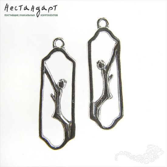 Подвеска-коннектор Ukiyo-e Sterling Silver 19х6 мм