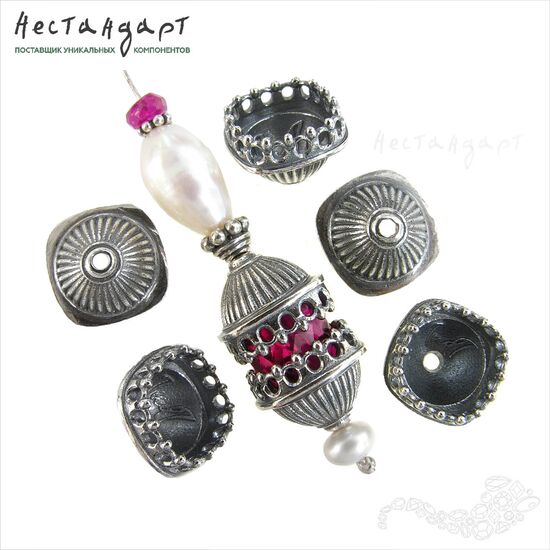 Чашечка для бусины Pantheon Sterling Silver 11х8 мм