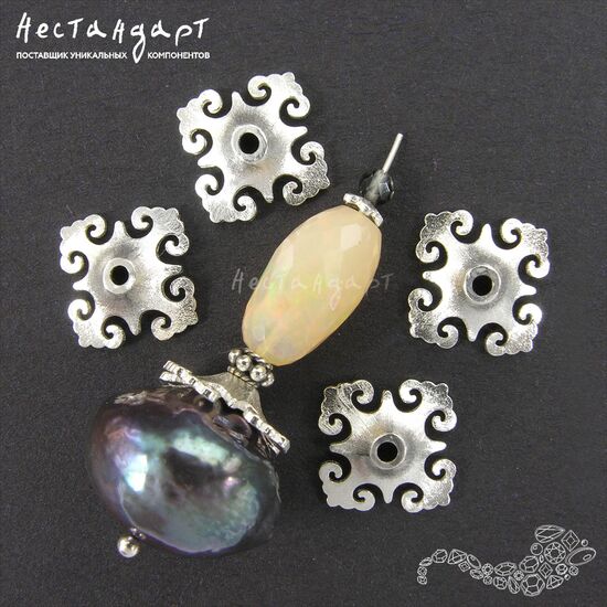 Чашечки для бусин Satin Venetian Sterling Silver 11 мм