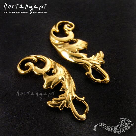Подвеска-коннектор D'epoca Gold Plated 15,5х7 мм, изображение 3