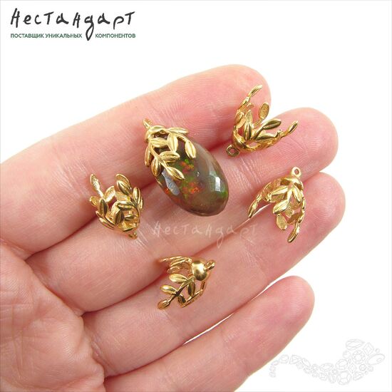 Чашечка-концевик со штифтом Luxurious Gold Plated 16х11 мм, изображение 2