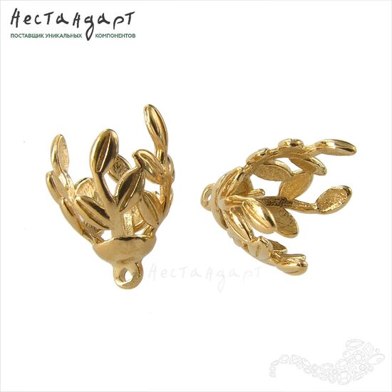 Чашечка-концевик со штифтом Luxurious Gold Plated 16х11 мм, изображение 3