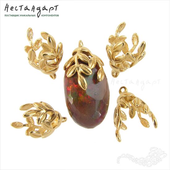 Чашечка-концевик со штифтом Luxurious Gold Plated 16х11 мм, изображение 4