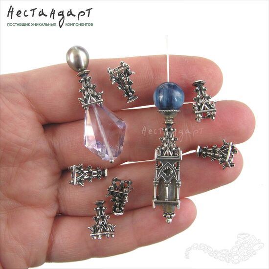 Чашечки для бусин Notre Dame Sterling Silver 13х7 мм, изображение 3