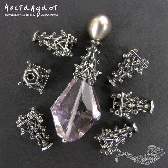 Чашечки для бусин Notre Dame Sterling Silver 13х7 мм, изображение 4