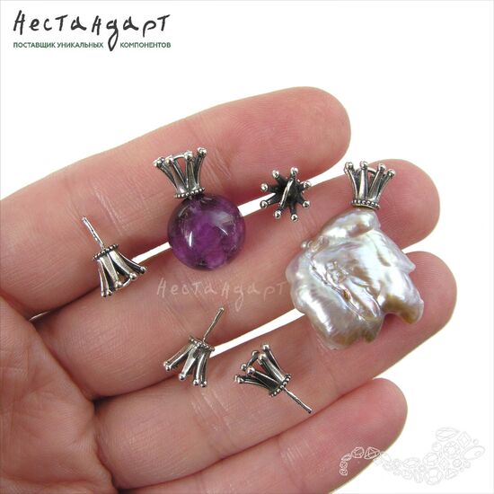 Концевик со штифтом Tiara Sterling Silver 13х8,5 мм, изображение 2