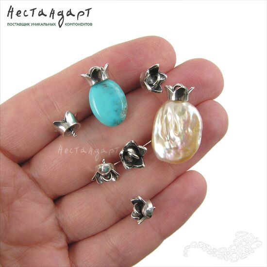 Концевик со штифтом Crown Sterling Silver 8х8,5 мм, изображение 2