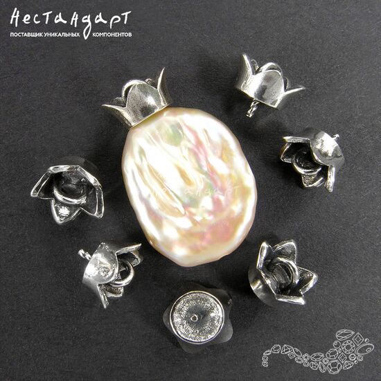 Концевик со штифтом Crown Sterling Silver 8х8,5 мм, изображение 3