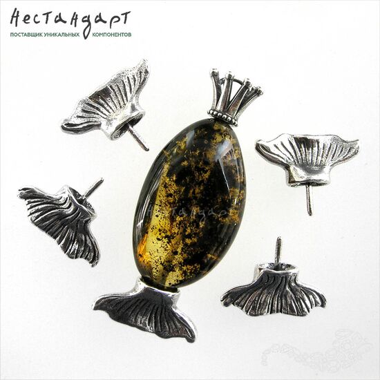 Концевик со штифтом Tail Sterling Silver 12х15 мм