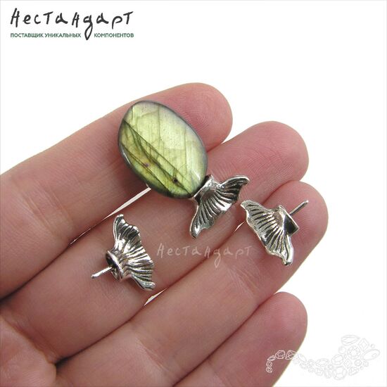 Концевик со штифтом Tail Sterling Silver 12х15 мм, изображение 3