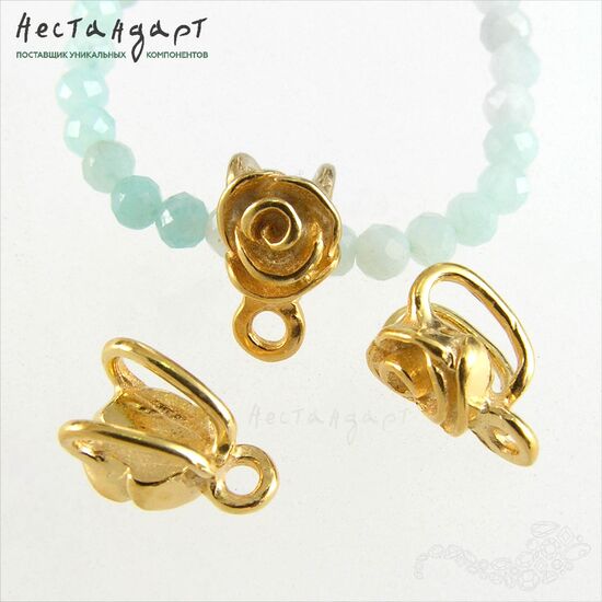 Бейл-держатель для кулона Rose Vermeil Sterling Silver 9х5 мм