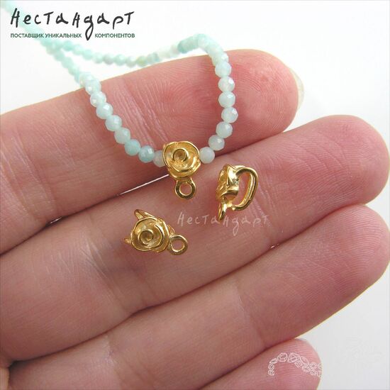 Бейл-держатель для кулона Rose Vermeil Sterling Silver 9х5 мм, изображение 2