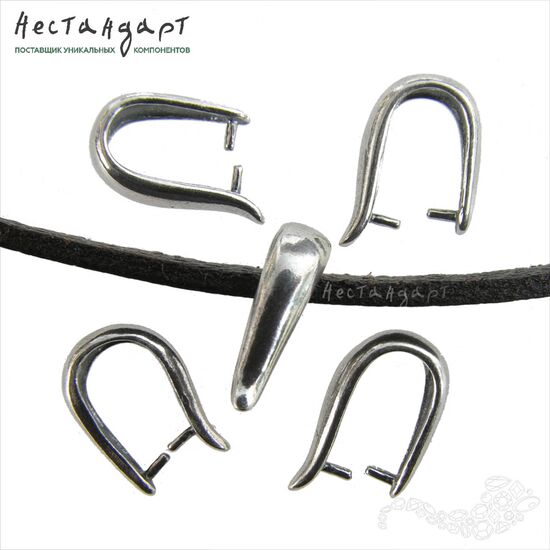 Зажимной бейл Clamp Silver Plated 14x9 мм