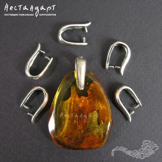 Зажимной бейл Clamp Silver Plated 14x9 мм, изображение 3