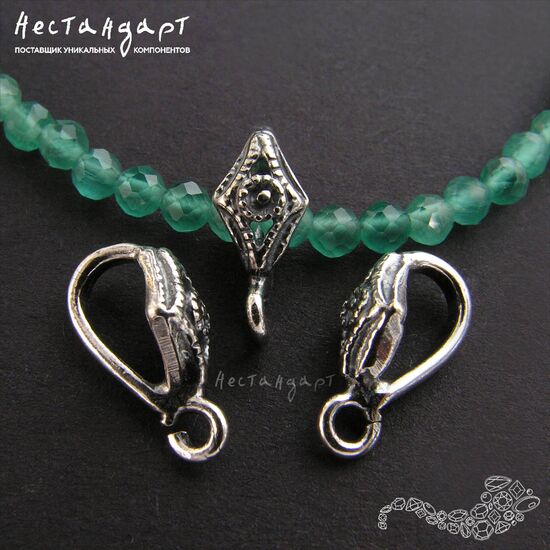 Бейл-держатель для кулона Vintage Silver Plated 12х5 мм