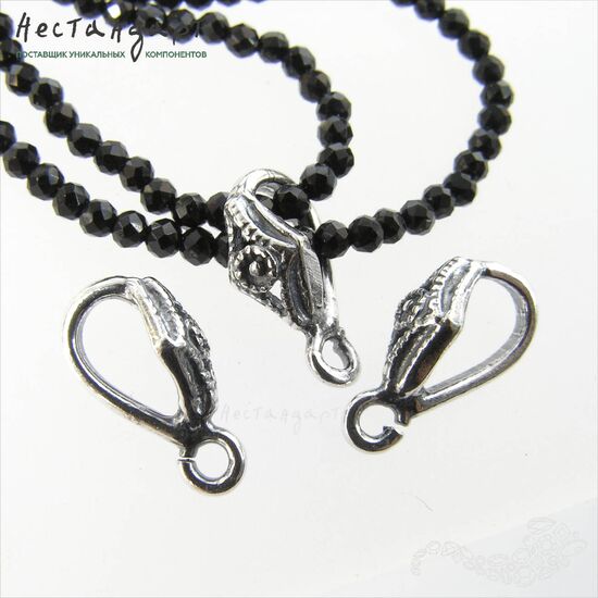 Бейл-держатель для кулона Vintage Silver Plated 12х5 мм, изображение 2