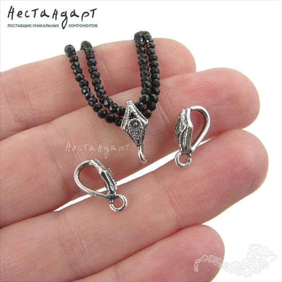 Бейл-держатель для кулона Vintage Silver Plated 12х5 мм, изображение 3