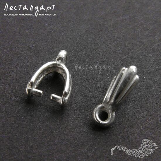 Бейл-держатель для кулона Valve Sterling Silver 10х3 мм, изображение 3