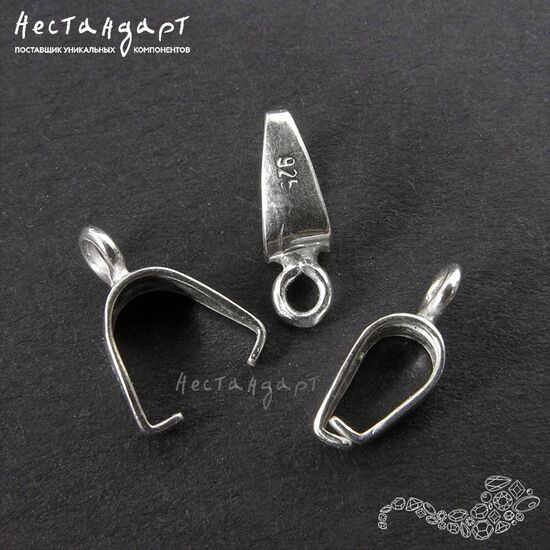 Бейл-держатель для кулона Tong Sterling Silver 10х3 мм, изображение 3