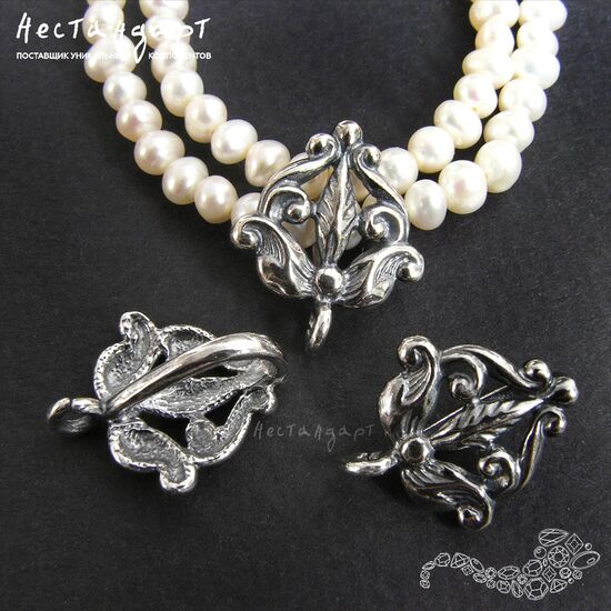 Бейл-держатель для кулона Lily Silver Plated 17х14 мм, изображение 2