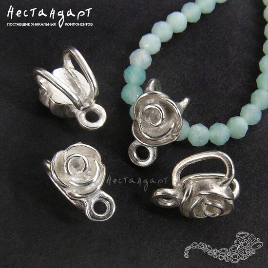 Бейл-держатель для кулона Rose Sterling Silver 9х5 мм