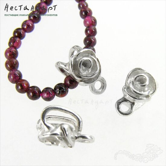 Бейл-держатель для кулона Rose Sterling Silver 9х5 мм, изображение 3
