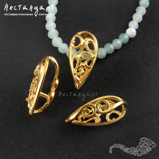 Бейл-держатель для кулона Gocce Vermeil Sterling Silver 14х6 мм