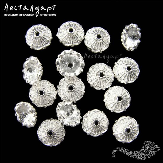 Чашечки для бусин Tunisia Sterling Silver 8х4 мм, изображение 2