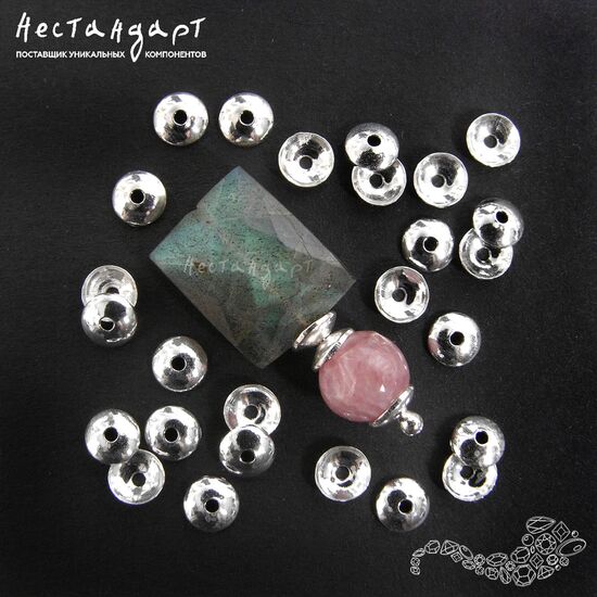 Чашечки для бусин Smooth Sterling Silver 4х1,5 мм (10 шт)