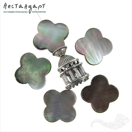 Перламутр натуральный резной Misty Clover 16,5 мм, изображение 3