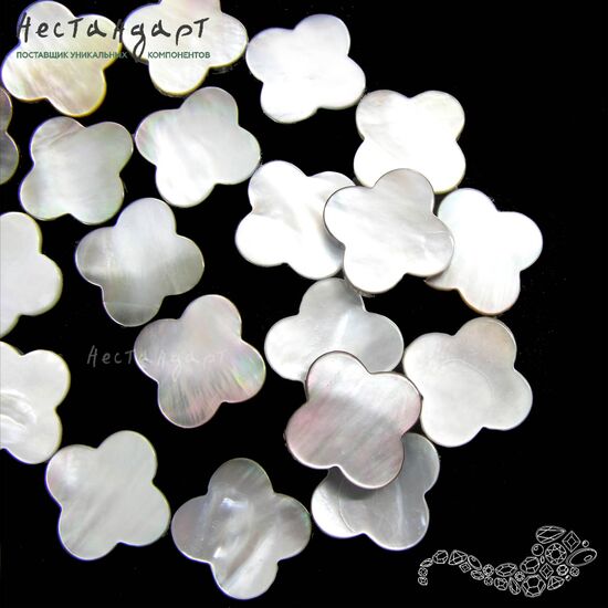 Перламутр натуральный резной Misty Clover 16,5 мм, изображение 4