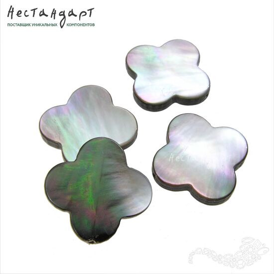 Перламутр натуральный резной Misty Clover 16,5 мм, изображение 5