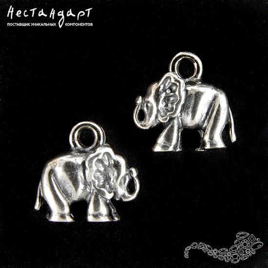 Подвеска Baby Elephant Silver Plated 10 мм