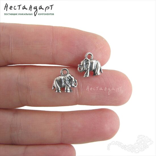 Подвеска Baby Elephant Silver Plated 10 мм, изображение 2