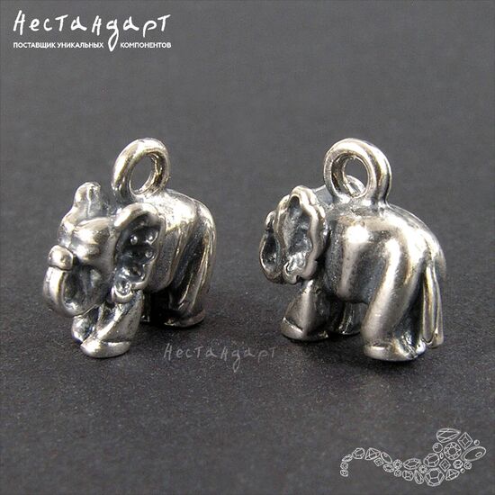 Подвеска Baby Elephant Silver Plated 10 мм, изображение 3