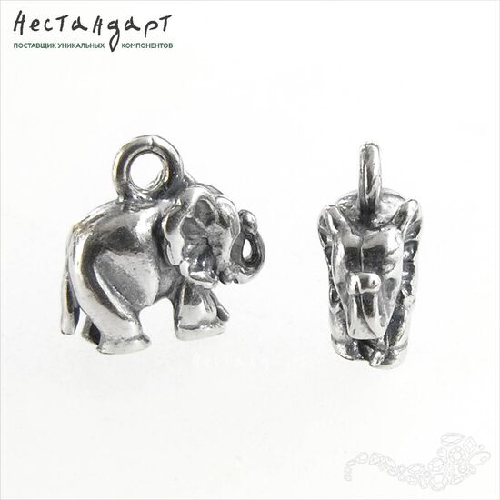 Подвеска Baby Elephant Silver Plated 10 мм, изображение 4