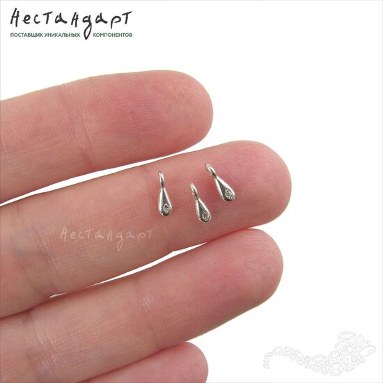 Подвеска Teardrop Sterling Silver 7,5х2,5 мм, изображение 2